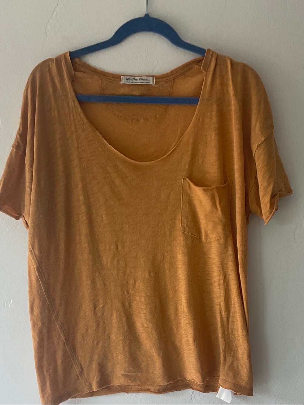 We The Free Women's Amber-Orange Pocket Short Sleeve Tee